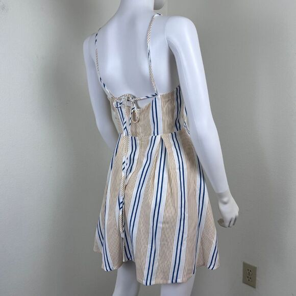 J.O.A She's Like The Wind Women Size S Striped Cutout Skater Mini Dress Resort - Picture 11 of 14
